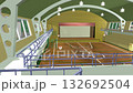 "Interior of the gymnasium" is ideal for background animation (running halfway around from the left catwalk on the second floor to the end on the right) 132692504