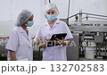 Inspector team working quality control in food processing factory. 132702583