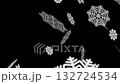 Animated falling snowflakes on a black background. A simple winter animation representing Christmas, cold season, or festive atmosphere with soft, rotating snowflake motion. Alfa channel 132724534
