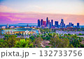 Dodger Stadium and Los Angeles sunset time-lapse, panning upwards and downwards (4K) 132733756