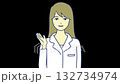 笑顔で説明する白衣の女性 132734974