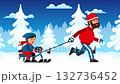 Cartoon Father Pulling Son on Sled Winter Fun Loop Animation Cartoon Father Pulling Son on Sled Winter Fun Loop Animation 132736452