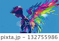 angel man with colorful rainbow sign wings, lgbt pride self-expression and human rights concept, bold colors symbolize freedom and individuality, diversity and empowerment of LGBTQ community 4k 132755986