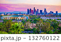 Dodger Stadium and Downtown Los Angeles Sunset Time Lapse, Fixed Point, Close-Up, 28 Seconds (4K) 132760122