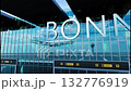 Airlane landing at Bonn. Arrival in the city with reflection of airport and aircraft 132776919