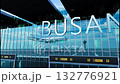 Airlane landing at Busan. Arrival in the city with reflection of airport and aircraft 132776921