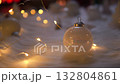 White christmas ball with light on wool for celebration christmas and new year 132804861