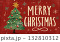 Colorful Christmas tree with bright decorations and cheerful greeting in a festive setting during the holiday season 132810312