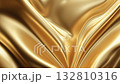Shimmering golden fabric flowing elegantly in soft light creating a luxurious and inviting atmosphere 132810316