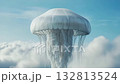 Jellyfish floating among clouds in a surreal sky 132813524