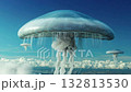 Jellyfish floating among clouds in a surreal sky 132813530