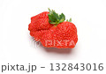 4K video of a fan-shaped strawberry turning on a white background - Loopable 132843016