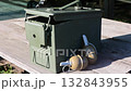 Ammo box and grenades symbolize strategic readiness. Concept for military, defense, and security 132843955