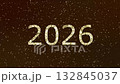 Glittering 2026 Celebration With Gold Stars and Sparkles in a Starry Night Background. 132845037