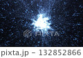Explosion of glowing blue particles forming a dynamic burst in dark space. Futuristic sci-fi animation perfect for technology intros, cosmic visuals, energy effects, digital backgrounds, and motion de 132852866