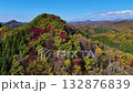 Aerial view of autumn leaves, mountains, natural scenery, Akita Prefecture 132876839