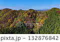 Aerial view of autumn leaves, mountains, natural scenery, Akita Prefecture 132876842