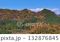 Aerial view of autumn leaves, mountains, natural scenery, Akita Prefecture 132876845