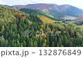 Aerial view of autumn leaves, mountains, natural scenery, Akita Prefecture 132876849