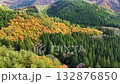 Aerial view of autumn leaves, mountains, natural scenery, Akita Prefecture 132876850