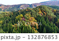 Aerial view of autumn leaves, mountains, natural scenery, Akita Prefecture 132876853