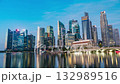 Singapore Central Business District transform from dawn to sunrise time lapse video. 132989516