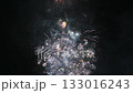 colorful festive fireworks for New Year celebrations on the background of the night sky 133016243