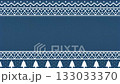 Christmas Knitted Ugly Sweater Background. Blue and White Nordic Style. 133033370