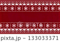 Christmas Knitted Ugly Sweater Background. Red and White Nordic Style. 133033371