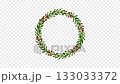 Christmas Holly Wreath Frame Animation on Transparent Background. Alpha Channel Included. 133033372
