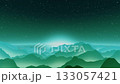 Turquoise misty mountains under starry night 133057421