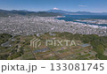 清水の街並みと富士山の空撮 (前進) 清水の街並みと富士山の空撮 (前進) 133081745