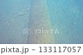 Top view of an oil pipeline underwater at great depth. 133117057