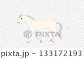 かわいい白馬のウォーキングアニメーション 133172193