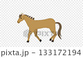 かわいい茶色馬のウォーキングアニメーション 133172194