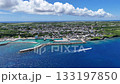 Drone aerial view of the colorful port town of Sarahama Fishing Port 133197850