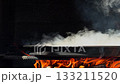 Slow Motion Grill Flames and Billowing Smoke 133211520