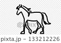 馬が歩く線画ループアニメーション 133212226