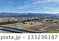 The ridgeline of the Northern Alps seen through the Hokuriku Shinkansen viaduct 133236187