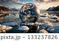 The planet Earth is surrounded by melting ice and cold Arctic waters 133237826