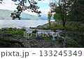 One of the many rivers flows into Lake Teletskoye. Altai Republic, Russia 133245349