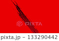 Brush strokes appear quickly on a red background. A suspenseful illustration video. 133290442