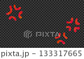帶有透明背景和Alpha通道的紅色憤怒表情符號，因沮喪而顫抖。 133317665