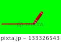 赤いクレヨンで左から右に線を引く 133326543