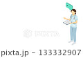 Isometric illustration: Female nurse explaining 133332907