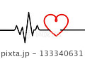Heartbeat graphic with a heart. Medicine and love concept  133340631