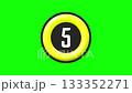 5-second countdown timer with yellow circle design: green background 133352271