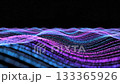 Neon particle wave on black background 133365926