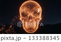 Mystical Night Celestial Skull Artwork with Moon and Stars in a Dreamy Atmosphere 133388345