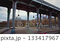 Paris, France - 19.09.2025: View of the famous bridge Bir-Hakeim. Timelapse 133417967